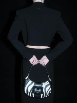 Sac "Kiss Me" En Cuir Façon Poulain Imprimé Zèbre