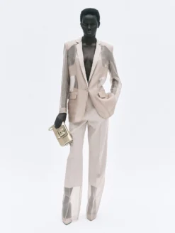 Veste En Organza De Soie Nude