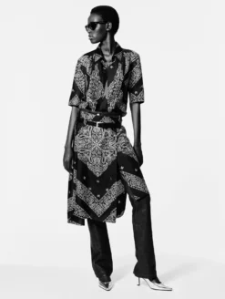 Chemise En Twill De Soie Imprimé Bandana