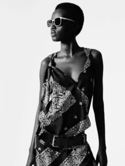 Robe Foulard En Twill De Soie Imprimé Bandana