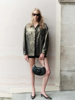 Sac "Kiss Me" En Cuir Noir