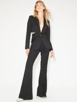 Veste à Découpe En Gabardine De Laine Noire -barbarabui Soldes Magasin B1207AEG 10 additional 2