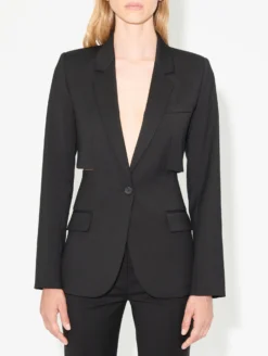 Veste à Découpe En Gabardine De Laine Noire -barbarabui Soldes Magasin B1207AEG 10 additional 4