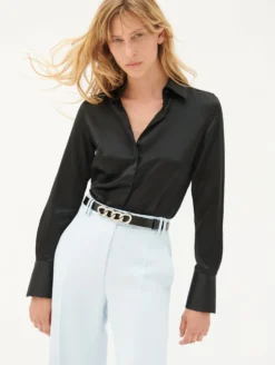 Chemise En Satin De Soie Noir 7 Chemise En Satin De Soie Noir -barbarabui Soldes Magasin B1400HCA 10 additional 1