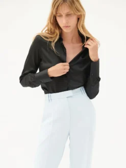 Chemise En Satin De Soie Noir 8 Chemise En Satin De Soie Noir -barbarabui Soldes Magasin B1400HCA 10 additional 2