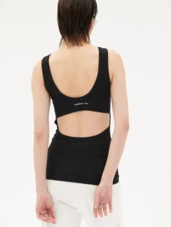 Débardeur Dos Nu En Jersey à Côtes Noir -barbarabui Soldes Magasin B1475JMM 10 additional 1