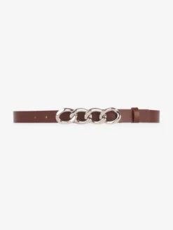 CEINTURE GOURMETTE EN CUIR MARRON
