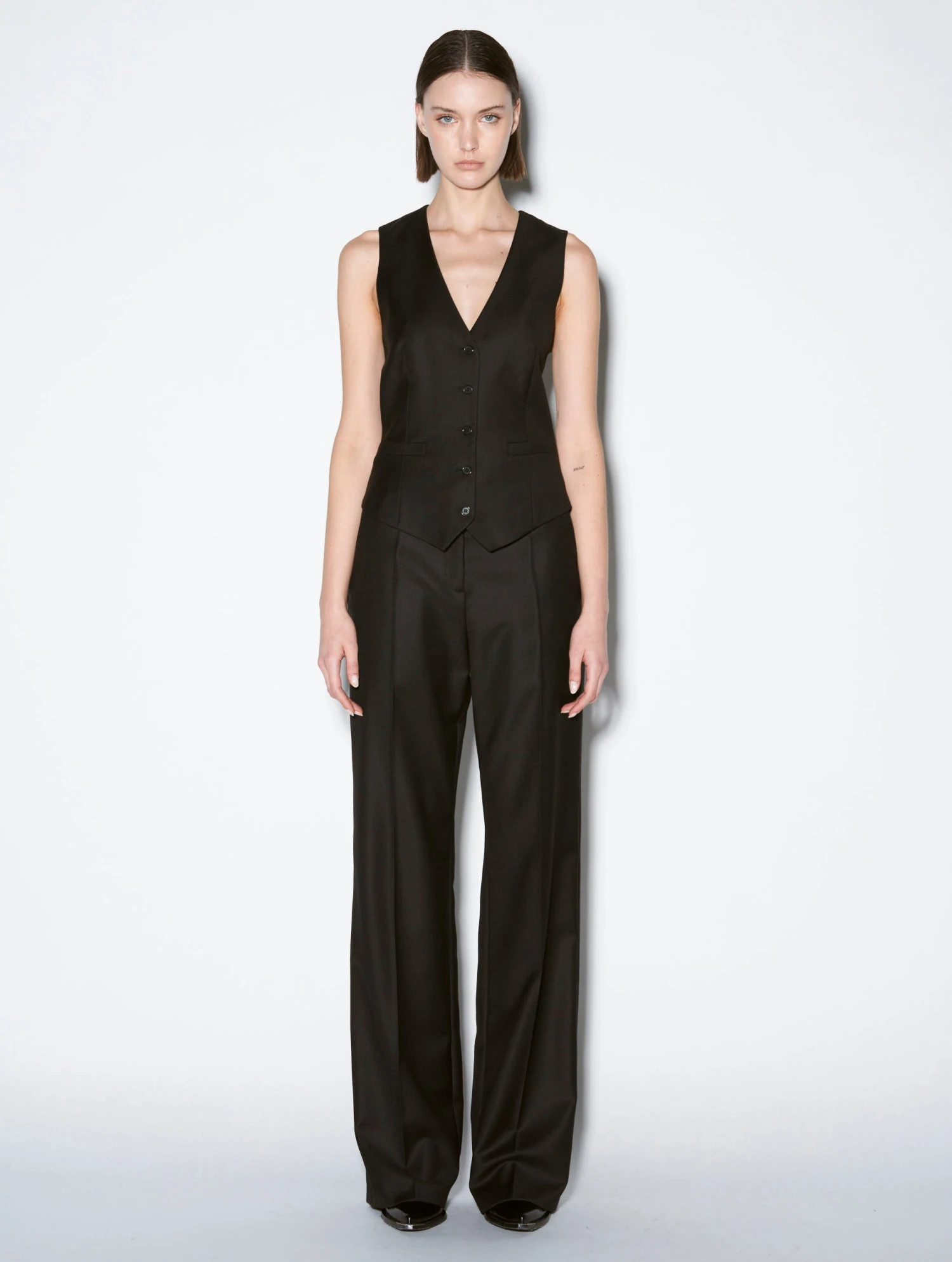 Gilet De Costume En Laine Cachemire Noir 3 Gilet De Costume En Laine Cachemire Noir – Image 3