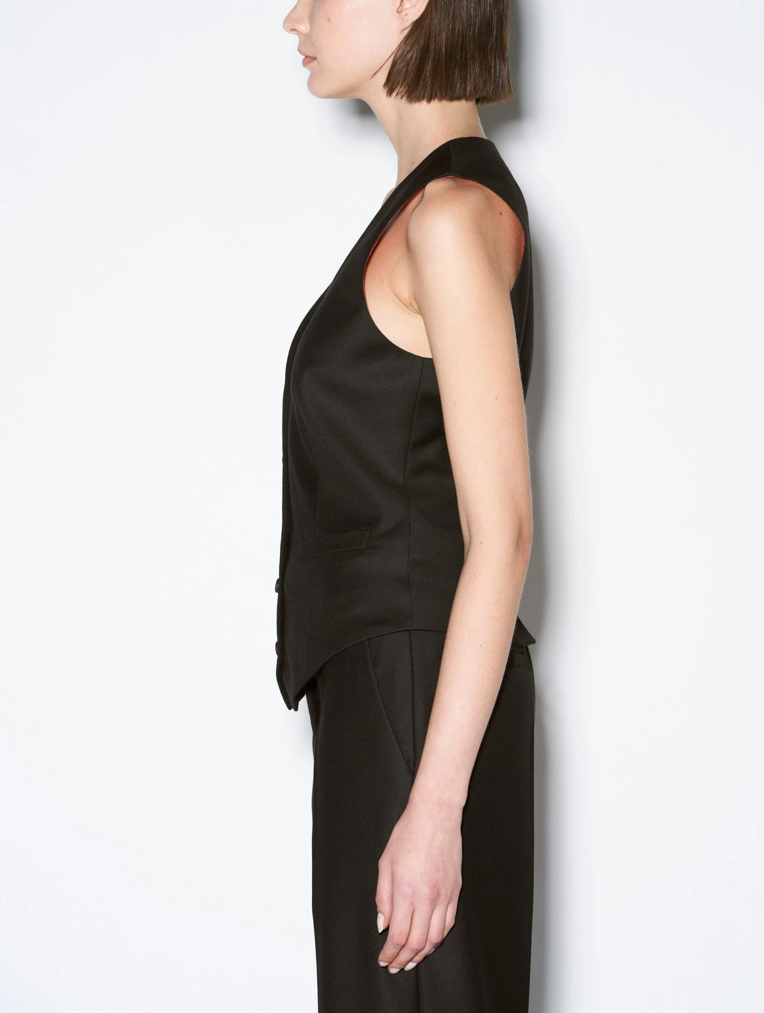 Gilet De Costume En Laine Cachemire Noir 4 Gilet De Costume En Laine Cachemire Noir – Image 4