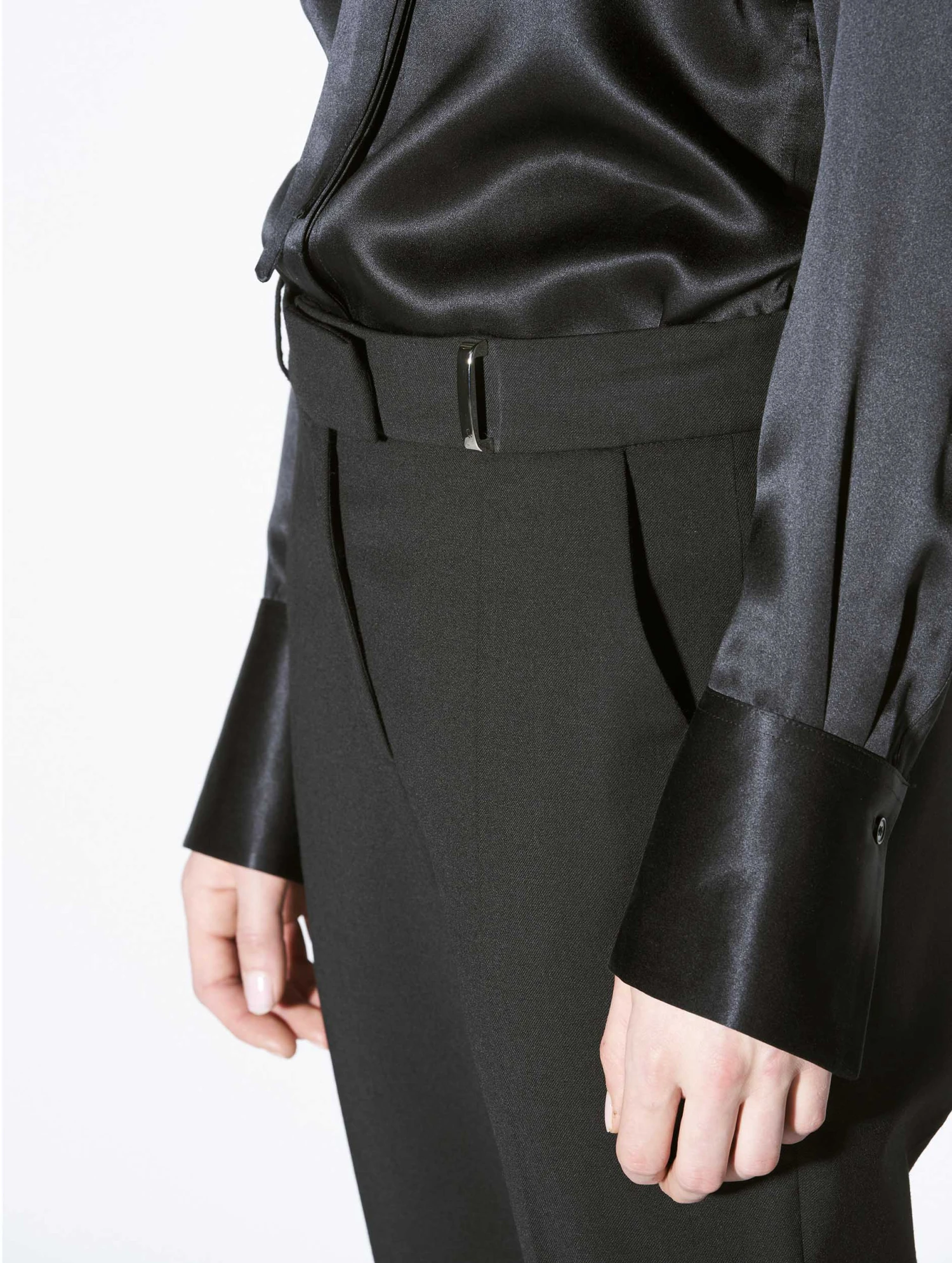 Pantalon De Costume Roxy Gabardine De Laine Noir 2 Pantalon De Costume Roxy Gabardine De Laine Noir – Image 2