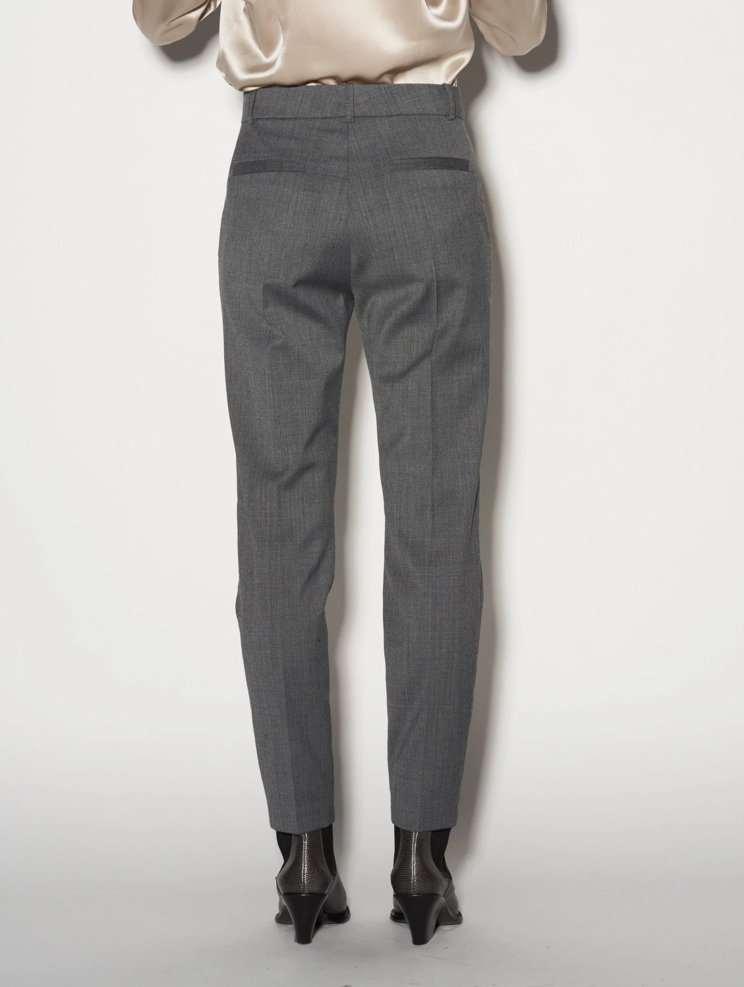 Pantalon De Costume Roxy Gabardine De Laine Gris 4 Pantalon De Costume Roxy Gabardine De Laine Gris – Image 4