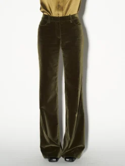 Pantalon Coupe Flare En Velours Olive -barbarabui Soldes Magasin C1617SHK 27 additional image 19711380 a29f 4a87 b0f2 5a46302d0e48