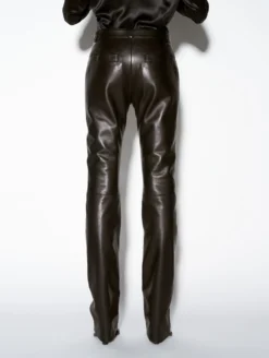 Pantalon Coupe Droite En Cuir Plongé Noir -barbarabui Soldes Magasin C1683KUL 10 image 5 3884ba70 faa9 4119 9869 06a2a360c50a