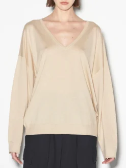 Pull Col V Coupe Oversize En Maille écru -barbarabui Soldes Magasin C4201XXA 31 additional image 776b5723 62d9 40ce 841f 7f55dee809ea