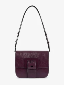 Sac "Touch Me" En Cuir Verni Prune