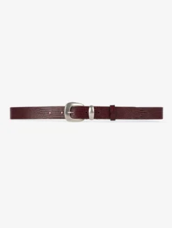 Ceinture Fine En Lézard Bordeaux