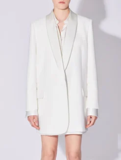Veste De Costume Droite En Crêpe Blanc Col Satin -barbarabui Soldes Magasin D1107EEA 11 additional image 45cf9d99 b88d 4a47 be87 ecbbb658edbe
