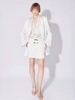 Veste De Costume Droite En Crêpe Blanc Col Satin -barbarabui Soldes Magasin D1107EEA 11 image 3 6f8041f9 968f 41a6 b30c 37826bace159