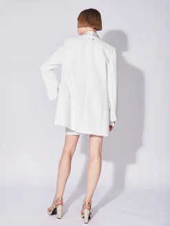 Veste De Costume Droite En Crêpe Blanc Col Satin -barbarabui Soldes Magasin D1107EEA 11 image 4 98d87953 2520 4547 ba64 4146a00f0508