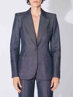 Veste De Costume En Denim Lavé Bleue -barbarabui Soldes Magasin D1203BLF 40 additional image af12cd2b 8969 4d2e 8b1b 2f771eaf21a9