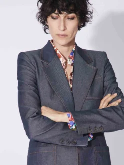 Veste De Costume En Denim Lavé Bleue -barbarabui Soldes Magasin D1203BLF 40 image 4 6a22cb07 303c 4a35 aa63 89feb4b64298