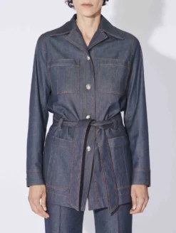 Veste Saharienne En Denim Lavé Bleue -barbarabui Soldes Magasin D1231BLF 40 additional image d39cb849 893f 482a 93f0 3e6509869e0b