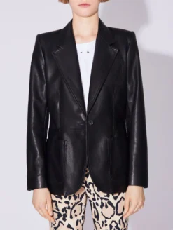 Veste En Cuir D'agneau Plongé Noir -barbarabui Soldes Magasin D1280KUL 10 additional image 38e2a322 2443 4b8c 9317 a2f8d8fb1229