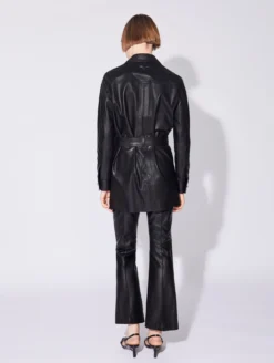 Veste Saharienne En Cuir D'agneau Plongé Noir -barbarabui Soldes Magasin D1282KUL 10 image 3 657934d5 e6da 4ea1 ace0 f708a458ec78