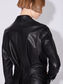 Veste Saharienne En Cuir D'agneau Plongé Noir -barbarabui Soldes Magasin D1282KUL 10 image 6 88765d24 f024 4223 aef7 005784ce6cdb