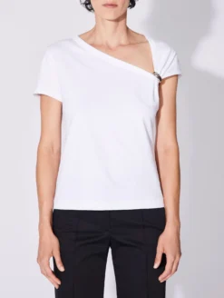 Tee-shirt Drapé En Jersey De Coton Blanc -barbarabui Soldes Magasin D1461ZMA 01 additional image e2493ab1 8c8f 4219 a05b 3d65f767ea26