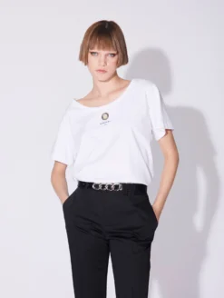 Tee-shirt Manches Courtes En Jersey De Coton Blanc