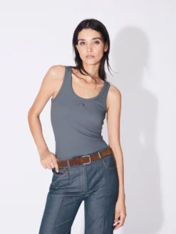 Débardeur Col Rond En Jersey à Côtes Bleu -barbarabui Soldes Magasin D1471JMM 25 image 3 90bc0a40 e827 4bb8 92ae 14a361f0b45b