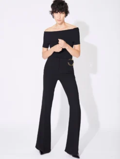 Pantalon Coupe Flare En Crêpe Noir à Boucle Bijou -barbarabui Soldes Magasin D1615EEA 10 image 3 4bafdfe2 de81 4f5e bd08 f9574e2dbaa7