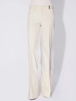 Pantalon Coupe Flare En Denim Lavé Crème -barbarabui Soldes Magasin D1622BLF 21 additional image 388d4e66 7a32 40bb b429 d99b3a615b9d