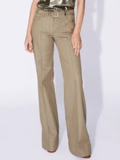 Pantalon Coupe Flare En Denim Lavé Tilleul -barbarabui Soldes Magasin D1622BLF 27 additional image 5f2e5448 a543 4671 aeb5 8a25633940a9