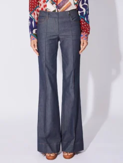 Pantalon Coupe Flare En Denim Lavé Bleu -barbarabui Soldes Magasin D1622BLF 40 additional image 986ad0ab 8365 4b03 9c0e bc1ca824a7a8