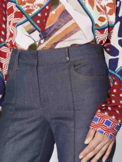 Pantalon Coupe Flare En Denim Lavé Bleu -barbarabui Soldes Magasin D1622BLF 40 image 3 100b630d 3866 4f95 96cd e0115e8642b4