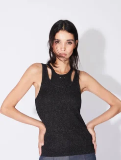 Pull Débardeur 2-en-1 En Maille Noir