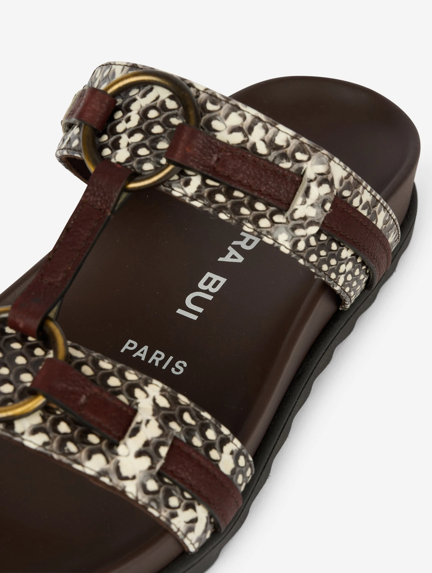 Sandales Anatomiques En Serpent D'eau Ivoire Et Noir 3 Sandales Anatomiques En Serpent D'eau Ivoire Et Noir – Image 3