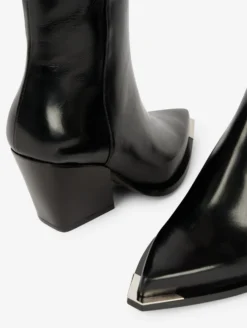 Boots En Cuir Noir
