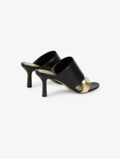 Mules à Talon En Cuir Noir Et Or -barbarabui Soldes Magasin D5236NTB 10 image 3 415ddfa1 2ef6 44cb 9be0 8ecbdd883239