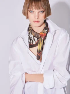 Foulard En Soie à Imprimé Tropical