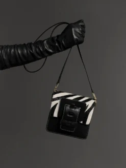 Sac "Love Me" En Cuir Façon Poulain Imprimé Zèbre