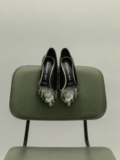 Escarpins En Reptile Kaki