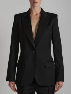 Veste Cintrée En Gabardine De Laine Stretch Noire -barbarabui Soldes Magasin E1201EEG 10 additional db565e0b 235f 488a 9252 ecd03b4815ae