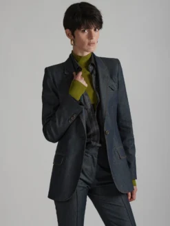 Veste De Costume En Denim Lavé