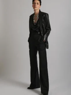 Veste De Costume En Cuir Plongé Noir -barbarabui Soldes Magasin E1280KUL 10 5 554af6d2 a1cc 4d89 a192 0804311af2ac