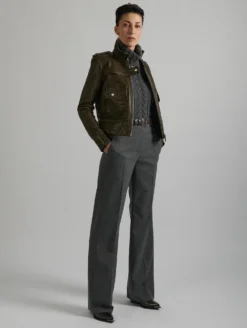 Blouson Pilote En Cuir Plongé Vert Forêt -barbarabui Soldes Magasin E1283EUI 57 2 98c9c45e 7295 4c45 abbc 511cc87a0924