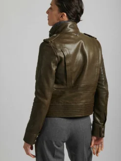 Blouson Pilote En Cuir Plongé Vert Forêt -barbarabui Soldes Magasin E1283EUI 57 4 170c5225 737f 4da6 a1f1 a62dc15b48b0