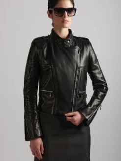 Blouson Biker En Cuir Plongé Noir -barbarabui Soldes Magasin E1285KUL 10 3 bcb3131c 473e 471a bff6 e3a24ea85a1e